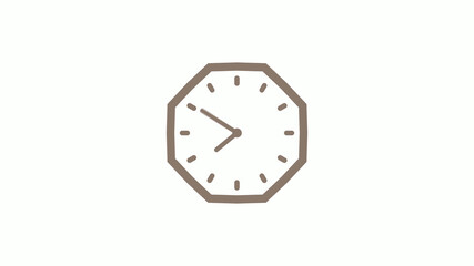 Counting down 12 hours clock icon on white background