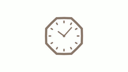 Counting down 12 hours clock icon on white background