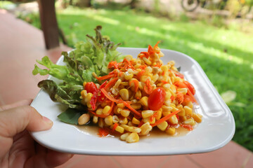 corn salad, vegetable salad