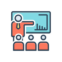 Color illustration icon for presentation