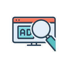 Color illustration icon for search ad