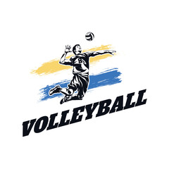 Fototapeta premium Volleyball Player Logo Template Design Vector