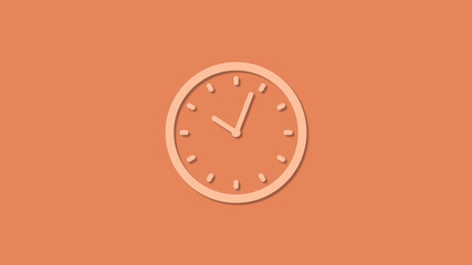 Beautiful brown color 12 hours clock icon,New clock icon