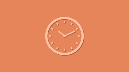 Beautiful brown color 12 hours clock icon,New clock icon