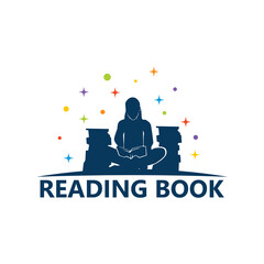 Obraz premium Reading Book Logo Template Design Vector