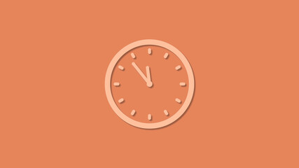 Beautiful brown color 12 hours clock icon,New clock icon