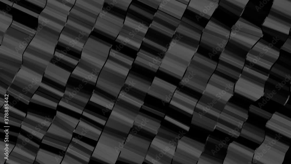 Aufkleber black loop low poly background. abstract animation. 3d render
