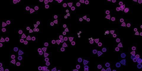 Dark Purple vector texture with religion symbols.