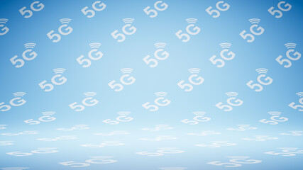 Empty Blank Blue 5G Pattern Studio Background