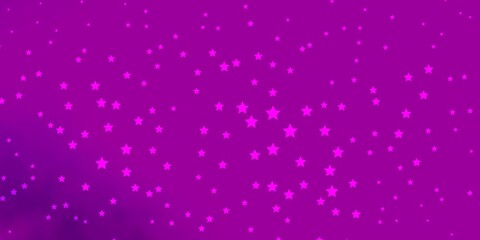 Dark Pink vector background with small and big stars. Decorative illustration with stars on abstract template. Theme for cell phones.