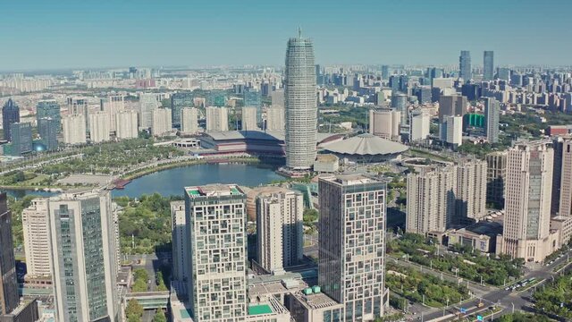 China Zhengzhou CBD aerial photography