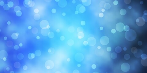 Dark BLUE vector background with bubbles. Glitter abstract illustration with colorful drops. Design for posters, banners.