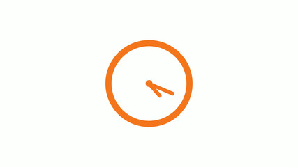 Amazing brown color circle 12 hours counting down clock icon on white background,clock icon