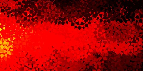 Dark red, yellow vector backdrop with triangles, lines.