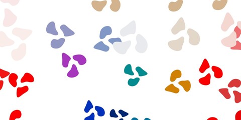 Light blue, yellow vector pattern with abstract shapes.