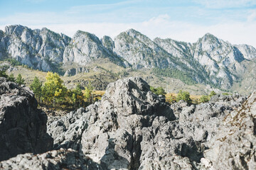 Beautiful view of the Altai mountains, Russia, the autumn season