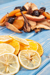 Ingredients for preparing compote of dried fruits, healthy nutrition