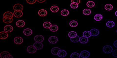 Dark Blue, Red vector pattern with magic elements.