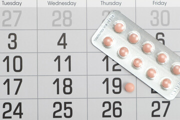 Planning of reception of tablets on basis of a calendar