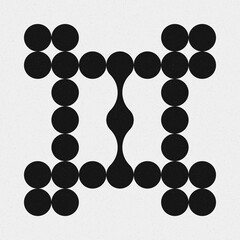 Abstract Cross Pattern Dots Logo generative computational art illustration