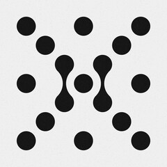 Abstract Cross Pattern Dots Logo generative computational art illustration