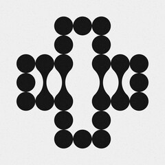 Abstract Cross Pattern Dots Logo generative computational art illustration