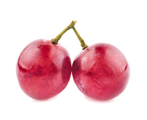 Red grapes isolated on white background