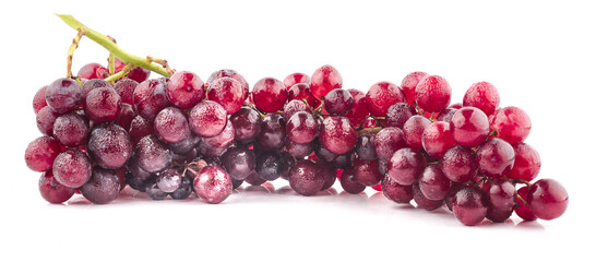 Red grapes isolated on white background