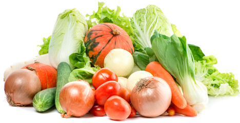vegetables isolated on white