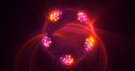 3D rendering abstract multicolor fractal light background
