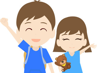 栗と黒板と子供の秋の黒板のメッセージボードのイラスト Wall Mural Foolchico