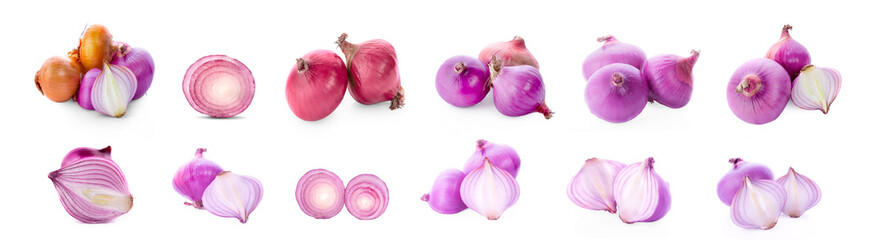 red Onion isolated on white background