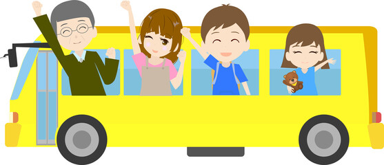 かわいいシンプルな三世代家族のイラストセット Wall Mural Foolchico