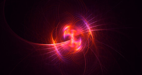 3D rendering abstract multicolor fractal light background
