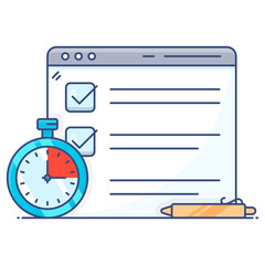 
Trendy flat vector design of online exam icon
