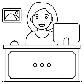 
Registration desk vector in modern style, service provider 
