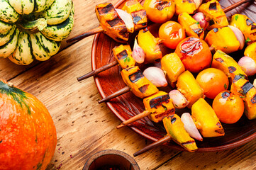 Pumpkin vegetable kebab.