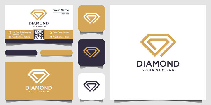 Creative Diamond Concept Logo Design Template and business card design. diamond group, team, community