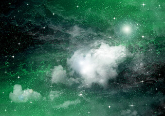 galaxy in a free space. 3D rendering