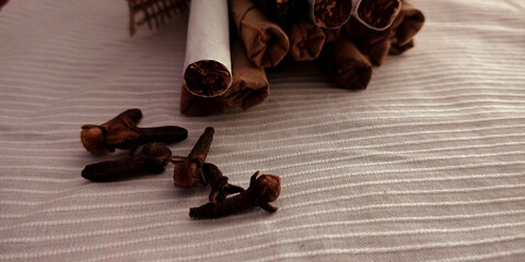 Indian natural cigarette presentation for promoting activity.