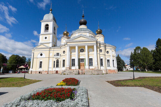 MYSHKIN, RUSSIA - AUGUST 29, 2016: Cathedral of the Assumption of the Blessed Virgin Mary, built in 1820