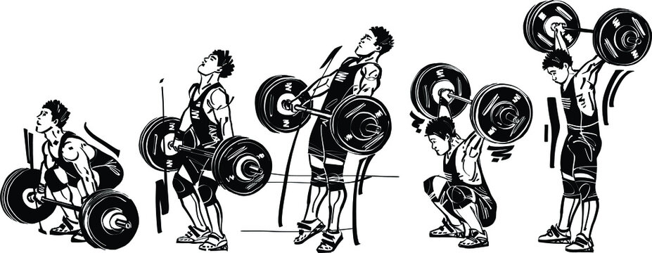 illustration of a weightlifter with barbell

