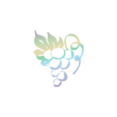 Vector illustration of hand drawn sketch grapes. Grapevine in gradient color