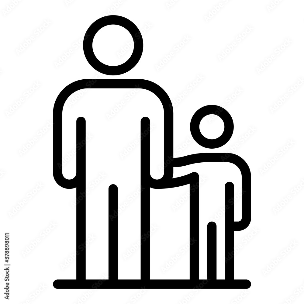 Poster father with son icon. outline father with son vector icon for web design isolated on white backgroun