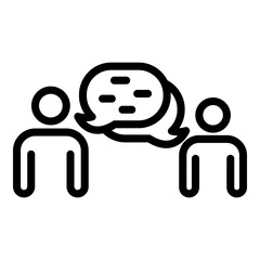 Friend trust conversation icon. Outline friend trust conversation vector icon for web design isolated on white background