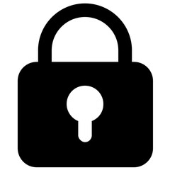 
Secure with a padlock, glyph icon design 
