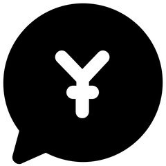 
Trendy vector of yen inside speech bubble, financial chat 
