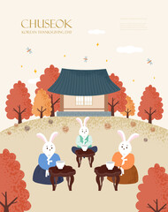 Korea tradition Vector illustration. Chuseok, Happy Korean Thanksgiving Day. © CRUSH ON