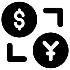 
Money exchange icon style, dollar exchange in filled style 
