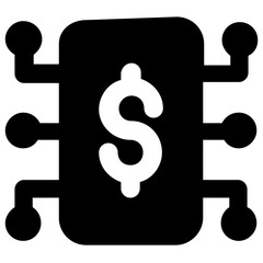 
Money network icon in solid design, financial connection
